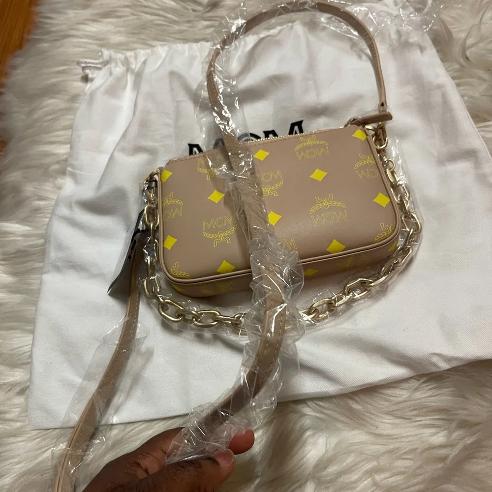MCM  Mini Color Splash Logo Pouch-On-Chain, Crossbody & Shoulder Purse - Picture 10 of 15
